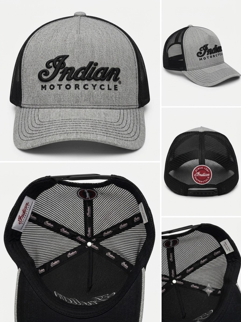 Indian Motorcycle Grey & Black Trucker Hat